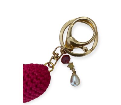 Μπρελόκ amigurumi καρδιά (magenta)