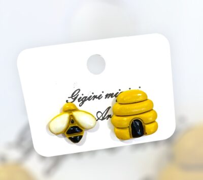 Σκουλαρίκια fimo "beeezzzzz"