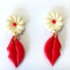 Σκουλαρίκια fimo "red lips"