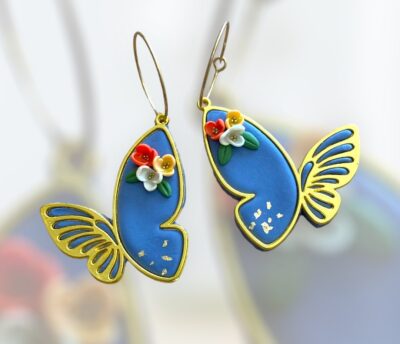 Σκουλαρίκια Fimo «butterfly»