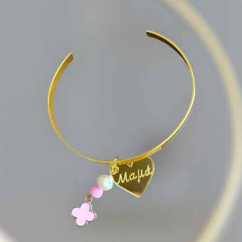 Μαρτυρικό βραχιόλι χρυσό πλακέ μαμά -νονά