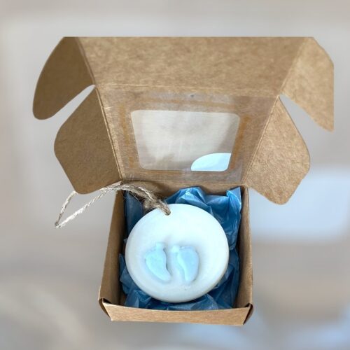 Μπομπονιέρα γέννησης πατουσάκια (αγόρι)