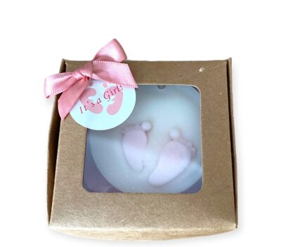 Μπομπονιέρα γέννησης  πατουσάκια (κορίτσι)