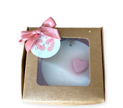 Μπομπονιέρα γέννησης «pink heart»