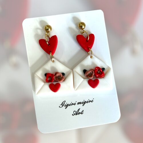 Σκουλαρίκια fimo "sweet envelope"