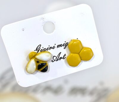 Σκουλαρίκια fimo "beeezzzzz"