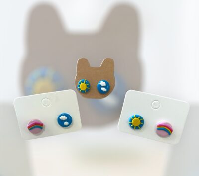 Σκουλαρίκια  fimo «sunny or cloudy?»