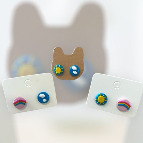 Σκουλαρίκια  fimo «sunny or cloudy?»