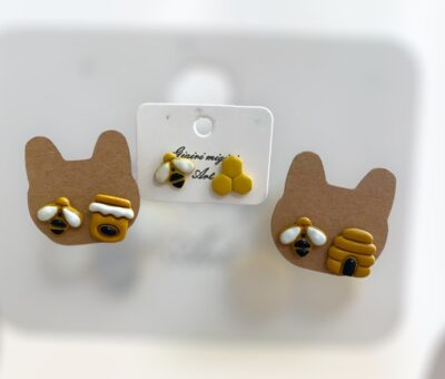 Σκουλαρίκια fimo "beeezzzzz"