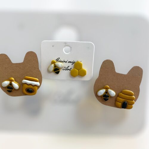 Σκουλαρίκια fimo "beeezzzzz"