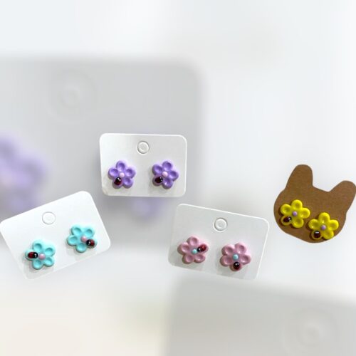 Σκουλαρίκια fimo "flower"