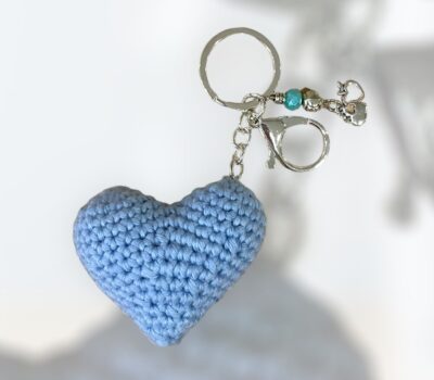 Μπρελοκ amigurumi καρδιά (light blue)