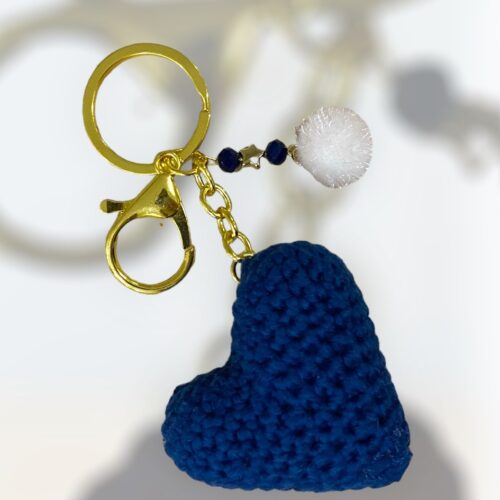 Μπρελόκ amigurumi καρδιά (dark blue)