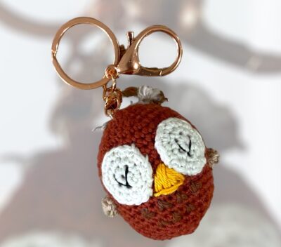 Μπρελόκ amigurumi κουκουβάγια (rust)