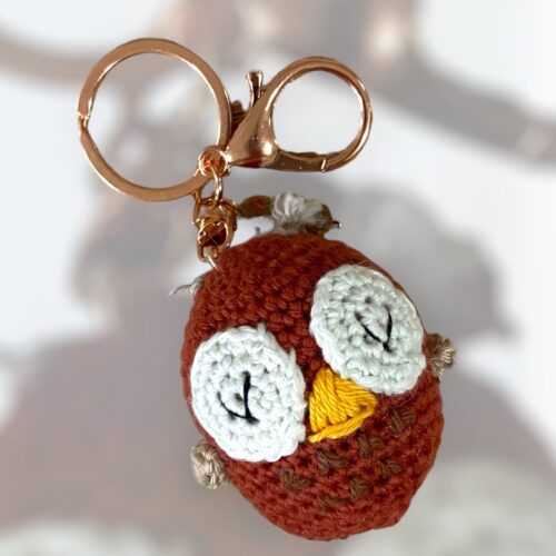 Μπρελόκ amigurumi κουκουβάγια (rust)