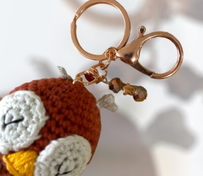Μπρελόκ amigurumi κουκουβάγια (rust)