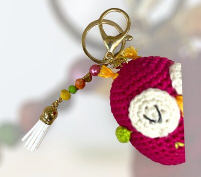 Μπρελόκ amigurumi κουκουβάγια (magenta)