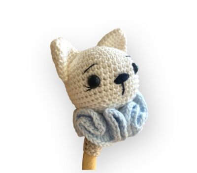 Κουδουνίστρα amigurumi γατούλης (light blue)