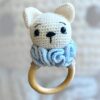 Κουδουνίστρα amigurumi γατούλης (light blue)