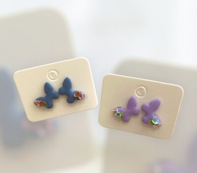 Σκουλαρίκια fimo «little butterflies»