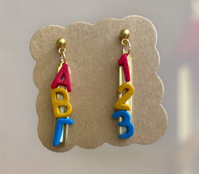 Σκουλαρίκια fimo «back to school»