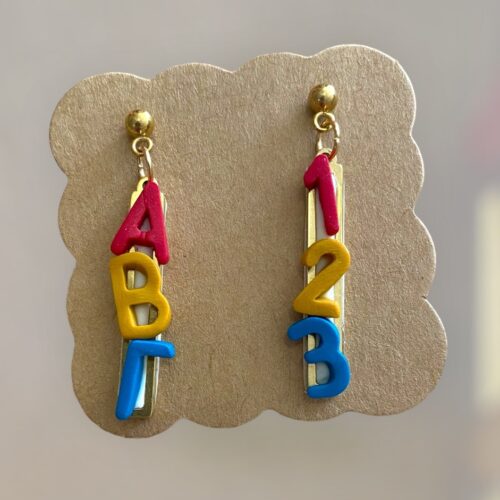 Σκουλαρίκια fimo «back to school»