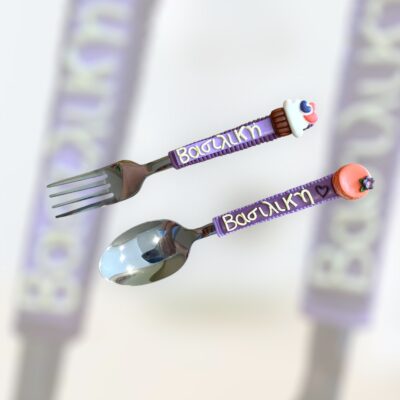 Fimo spoon cup cake-μακαρόν