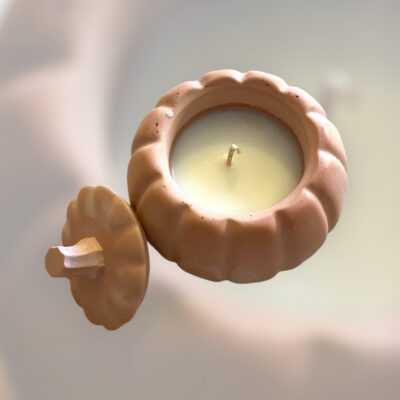 Κολοκύθα πορσελάνης terracotta light με κερί σόγιας