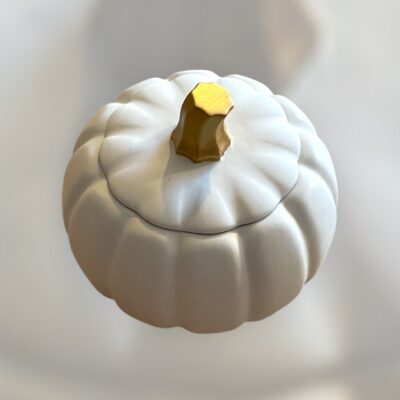 Κολοκύθα πορσελάνης λευκή με κερί σόγιας