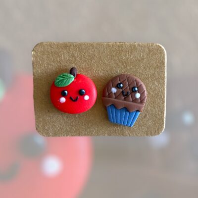 Σκουλαρίκια fimo «apple muffin»