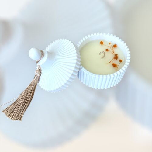 Φοντανιέρα πορσελάνης λευκή με κερί σόγιας