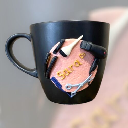 Κούπα fimo «κομμώτρια»