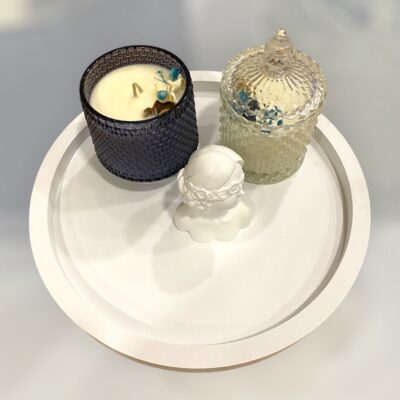 Στρογγυλός δίσκος πορσελάνης λευκός 30εκ