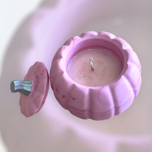 Κολοκύθα πορσελάνης ροζ με κερί σόγιας