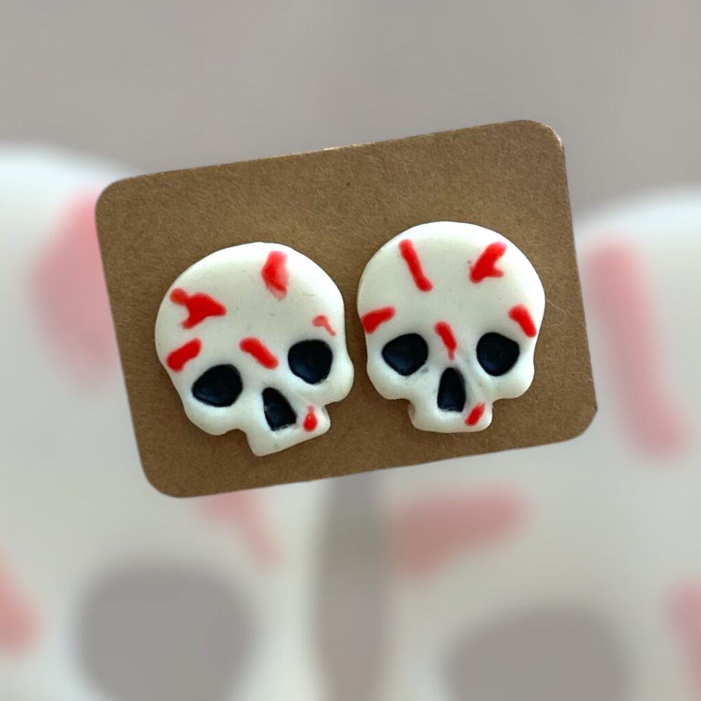 Σκουλαρίκια fimo «Νεκροκεφαλές»