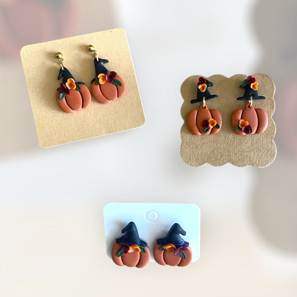 Σκουλαρίκια fimo «halloween pumpkins»