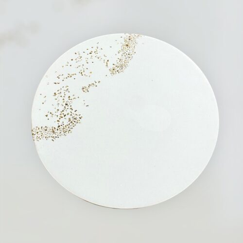 Δίσκος 19 εκ λευκό-χρυσό