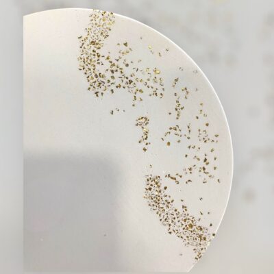 Δίσκος 19 εκ λευκό-χρυσό