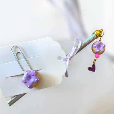 Σετ μολύβι-σελιδοδείκτης «λιλά donats»