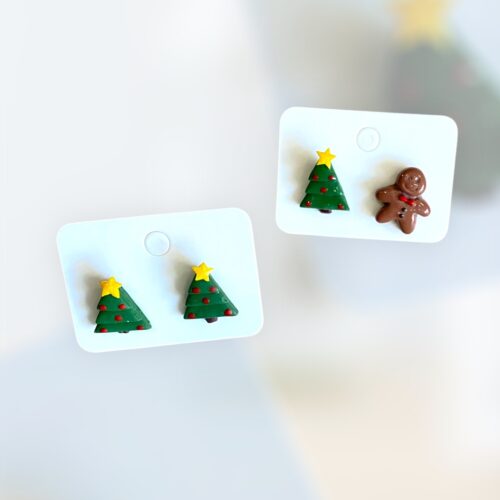 Σκουλαρίκια fimo «xmas tree»