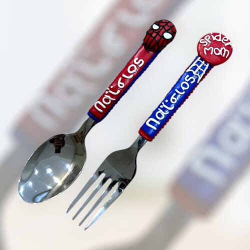 Fimo spoon spider man