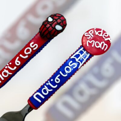 Fimo spoon spider man