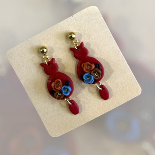 Σκουλαρίκια fimo «cat»