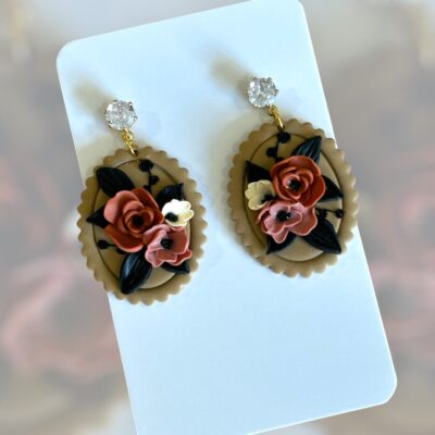 Σκουλαρίκια fimo «blommor»