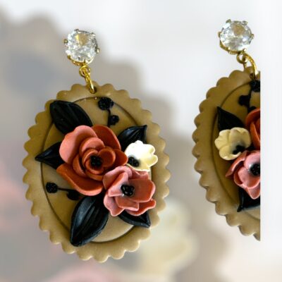 Σκουλαρίκια fimo «blommor»