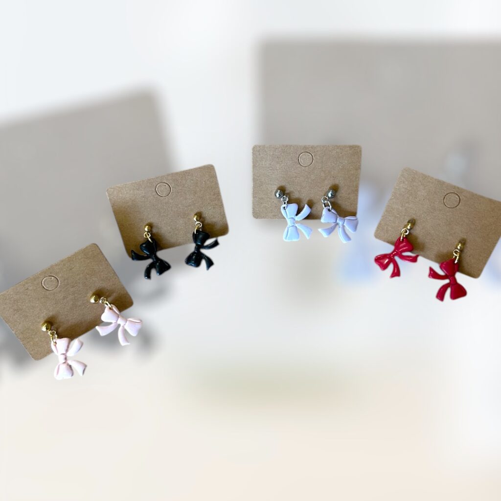 Σκουλαρίκια fimo «little bows 2»