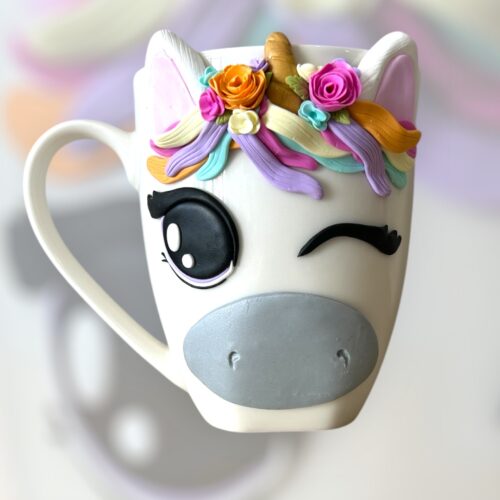 Κούπα fimo «unicorn pastel»