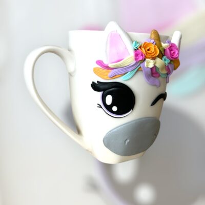 Κούπα fimo «unicorn pastel»
