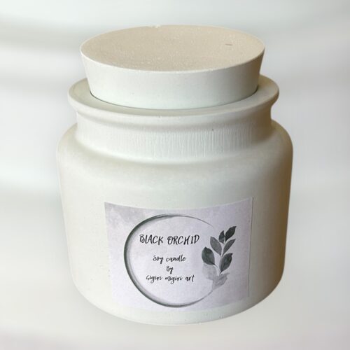 Κερί σόγιας σε δοχείο πορσελάνης «BLACK ORCHID»
