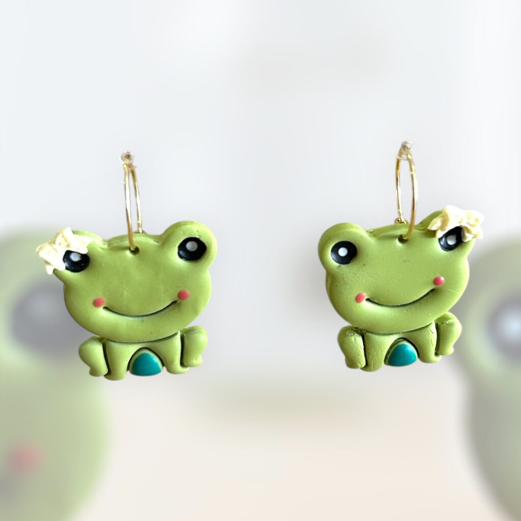 Σκουλαρίκια fimo ” froggy”